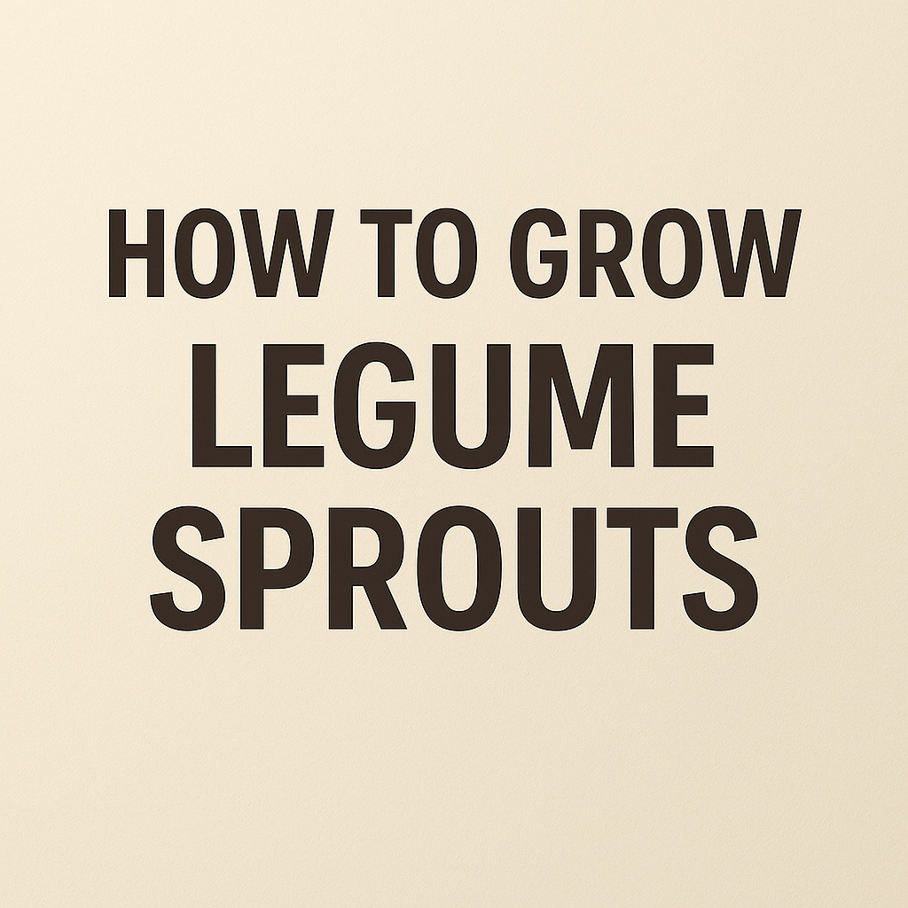 How to Grow Sprouts - Legumes