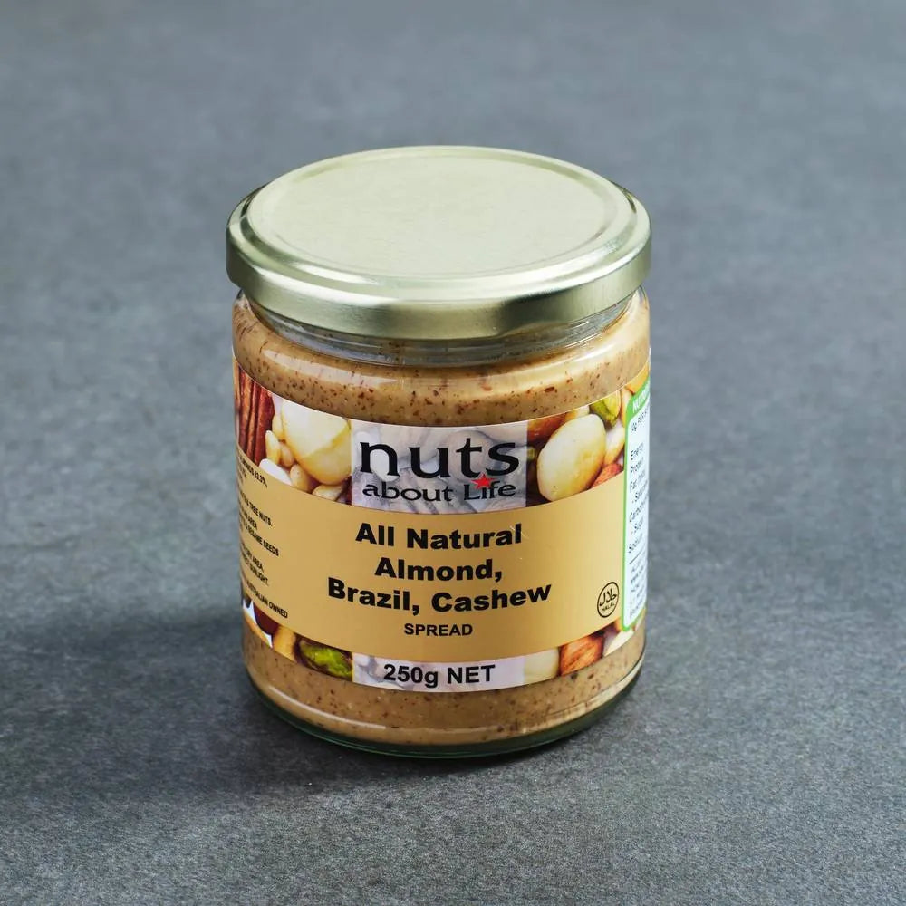 Almond, Brazil and Cashew Nut Butter 250g - Australian Wheatgrass