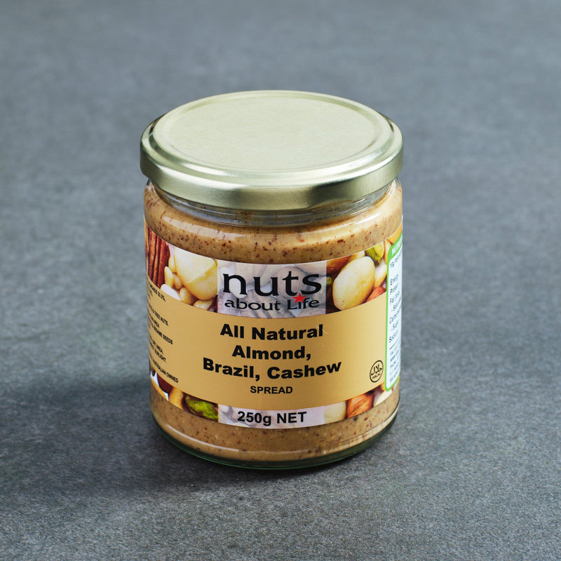 Organic Almond Brazil and Cashew Nut Butter in a jar